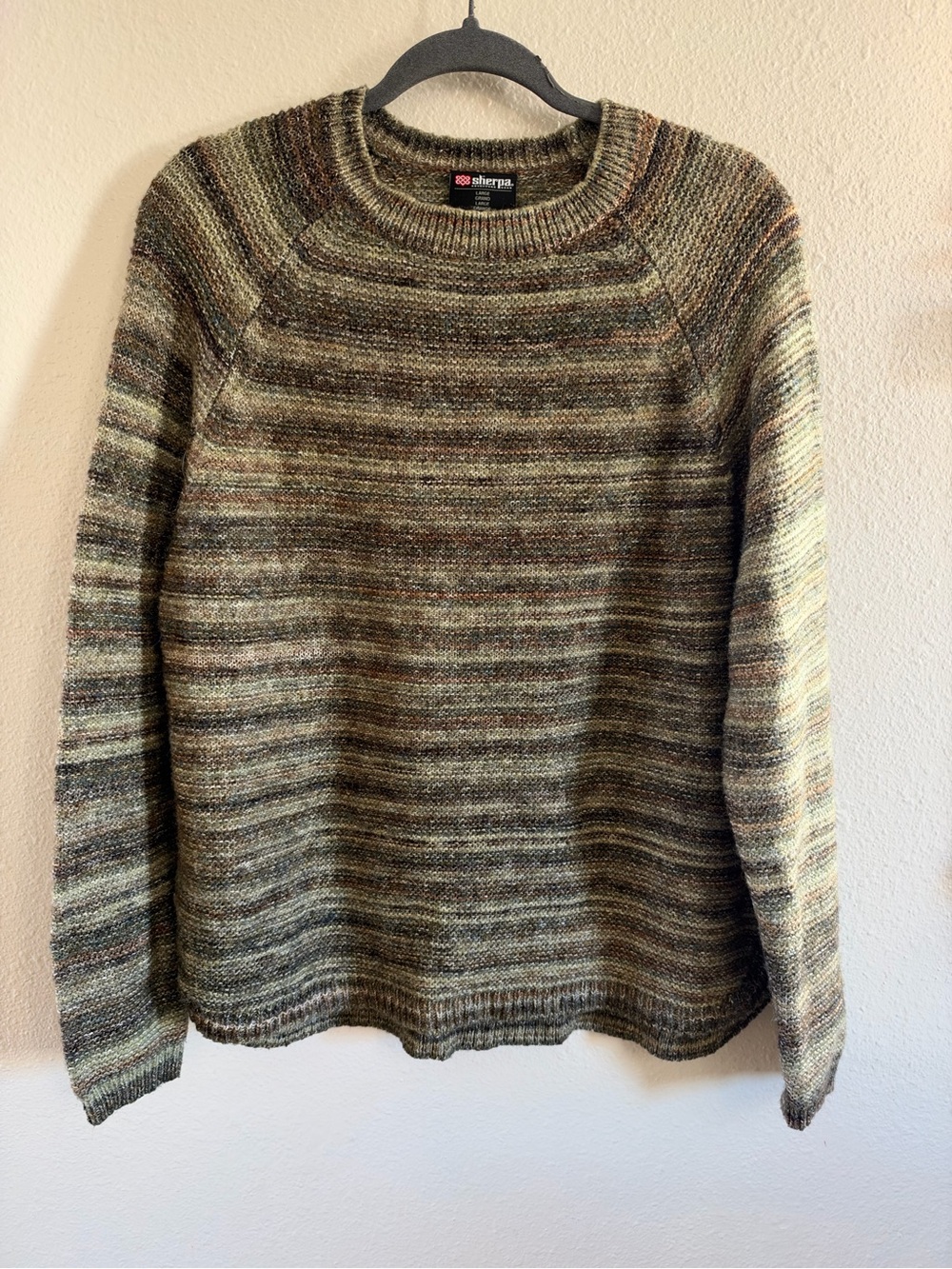Sherpa Adventure Gear Wool Blend Round Hem Pullover Sweater Womens Size L